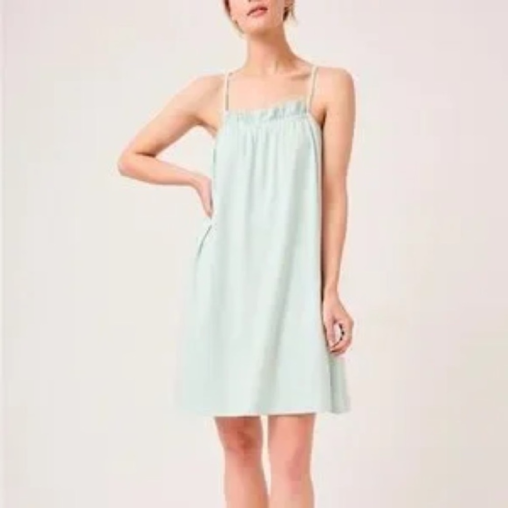 Lake Pajamas Parisian Green Pima Ruffle Nightgown